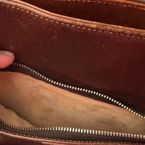 Gigliodoro Florence Italian Leather Crossbody Vintage Brown Patina Bag - Picture 3 of 7